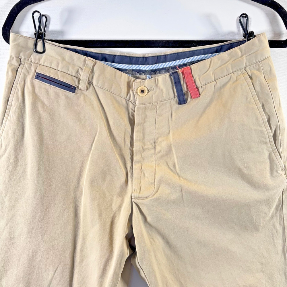 El Ganso Button Fly Pants 31x32 Tan Khaki Cotton Stretch Portugal Chinos
